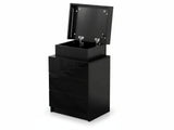 Glansig Bedside Table with LED Light - Piano Black