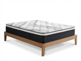 Sovo Bed Frame Oak & Euro Top Mattress J32 - Double