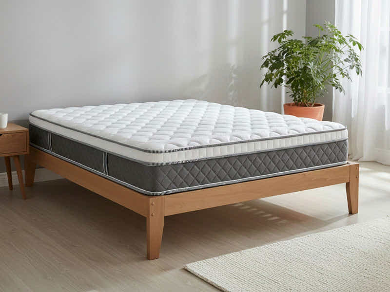 Sovo Bed Frame Oak & MEM23 Mattress - Double (Combo)