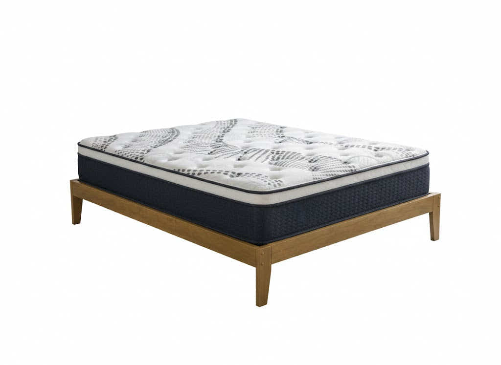 Sovo Bed Frame Oak & Euro Top Mattress J32 - Queen