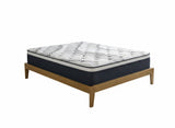 Sovo Bed Frame Oak & Euro Top Mattress J32 - Queen