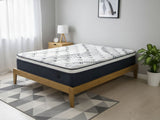 Sovo Bed Frame Oak & Euro Top Mattress J32 - Queen (Combo)