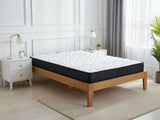 Sovo Bed Frame Oak - & Xclusive Pocket Spring Mattress X20 - Queen