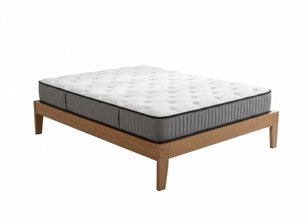 Sovo Bed Frame Oak & FIRM23 Mattress - Queen