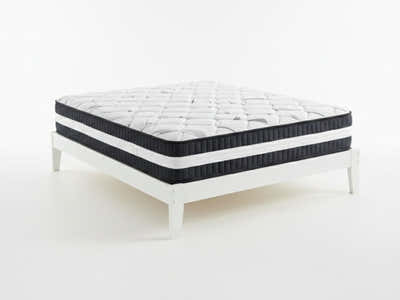 Sovo Bed Frame White & Euro Top Mattress L30 - Double