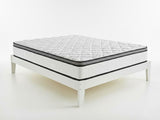 Sovo Bed Frame White & Euro Top Memory Foam Mattress GEL30 - Double