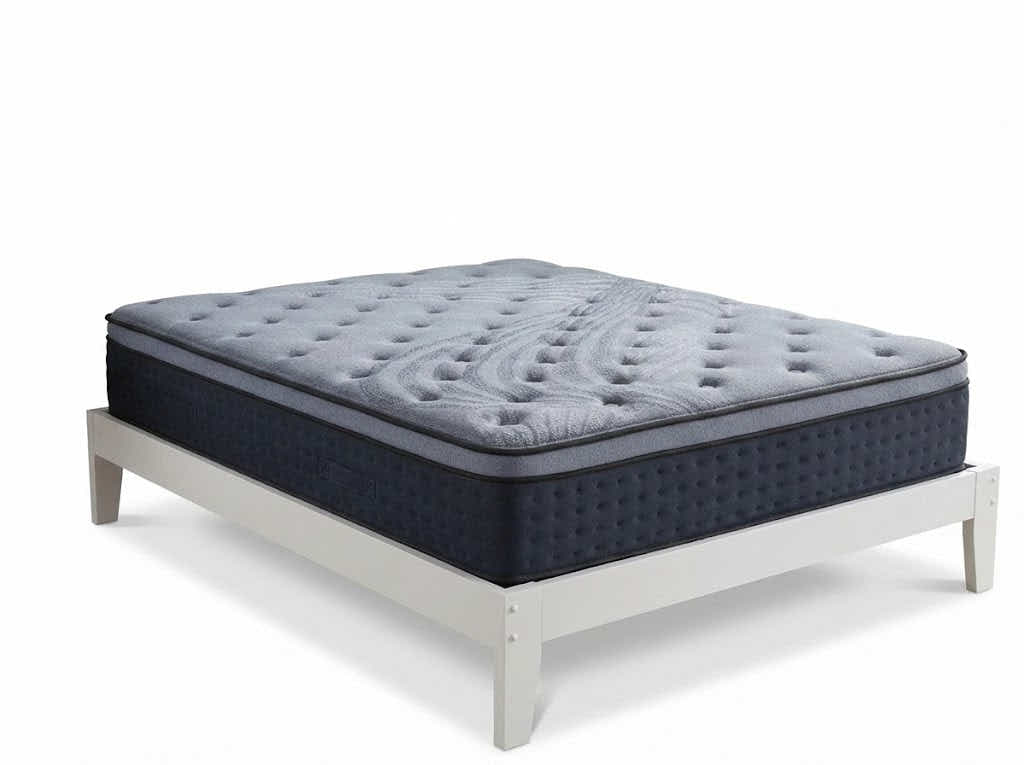 Sovo Bed Frame White & Euro Top Mattress B34 - Double
