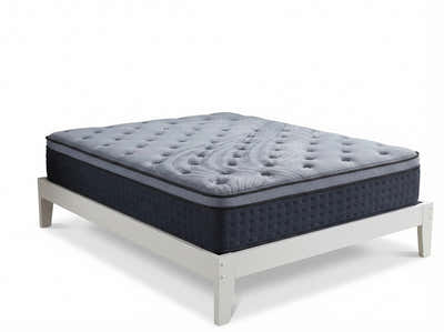 Sovo Bed Frame White & Euro Top Mattress B34 - Double