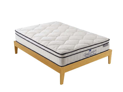 Sovo Bed Frame Oak & Boucle22 Mattress - Double