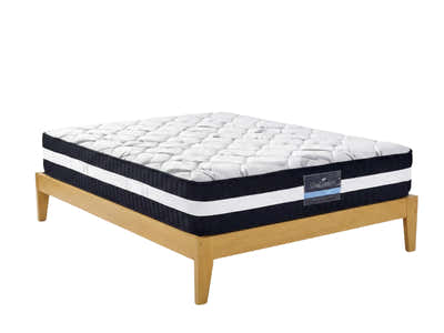 Sovo Bed Frame Oak & Euro Top Mattress L30 - Double