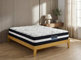 Sovo Bed Frame Oak & Euro Top Mattress L30 - Double