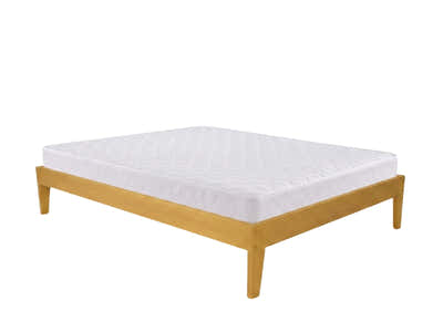 Sovo Bed Frame Oak & Bon15 Mattress - Double