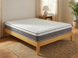 Sovo Bed Frame Oak & MEM23 Mattress - Double
