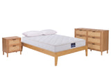 Modern Oak Guest Room Combo - Bed, Mattress, Bedside & Lowboy
