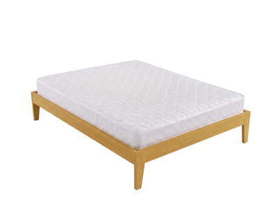 Sovo Bed Frame Oak & Bon15 Mattress - Queen