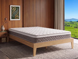 Sovo Bed Frame Oak & MEM23 Mattress - Queen