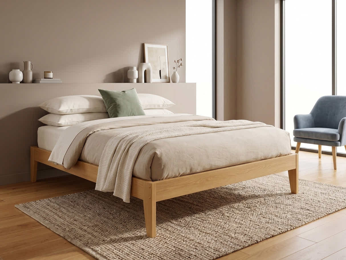 Sovo Bed Frame Oak - Queen