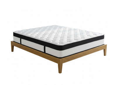 Sovo Bed Frame Oak & Euro Top Mattress G31 - Queen