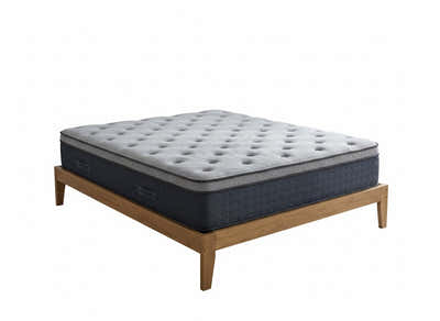 Sovo Bed Frame Oak & Euro Top Mattress B34 - Queen