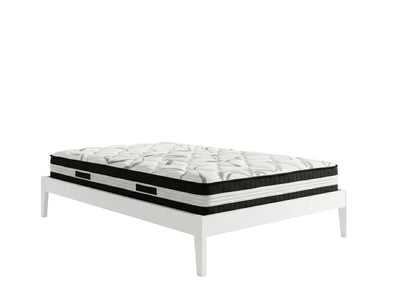 Sovo Bed Frame White & L30 Mattress - King Single