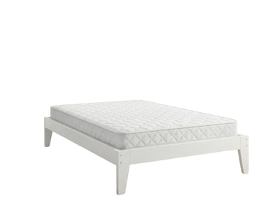 Sovo Bed Frame White & Bon15 Mattress - King Single