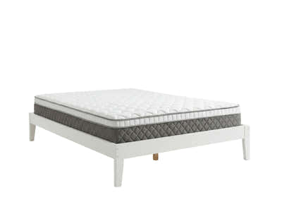 Sovo Bed Frame White & MEM 23 cm Mattress - King Single