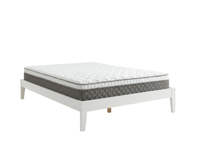 Sovo Bed Frame White & MEM 23 cm Mattress - King Single