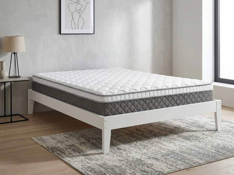 Sovo Bed Frame White & MEM 23 cm Mattress - King Single