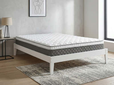 Sovo Bed Frame White & MEM 23 cm Mattress - King Single