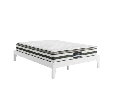 Sovo Bed Frame White & Bon21 Mattress - King Single