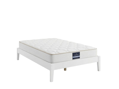 Sovo Bed Frame White & PIL20 Mattress with Pillow - King Single