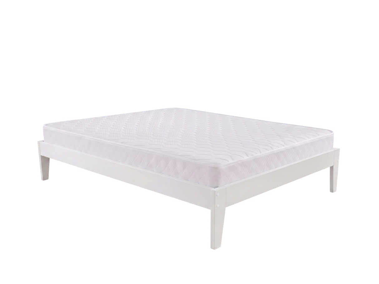 Sovo Bed Frame White & Bon15 Mattress - Queen