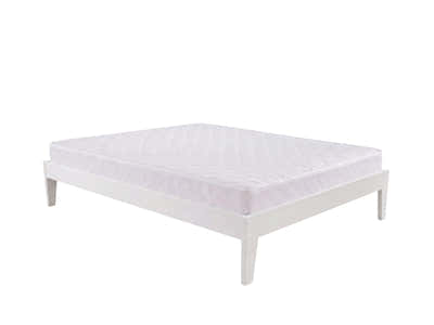 Sovo Bed Frame White & Bon15 Mattress - Queen