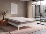 Sovo Bed Frame White & MEM23 Mattress - Queen