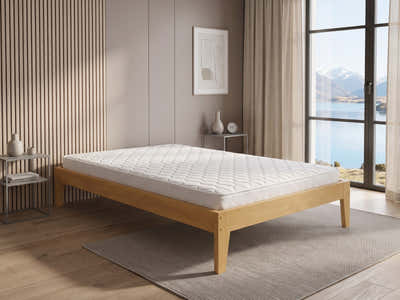 Sovo Bed Frame Oak & Bon15 Mattress - King Single