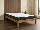 Sovo Bed Frame Oak & Xclusive Pocket Spring Mattress X20 - King Single