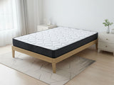 Sovo Bed Frame Oak & Xclusive Pocket Spring Mattress X20 - King Single (Combo)