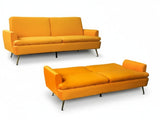 Gyllene Velvet Sofa Bed - Yellow