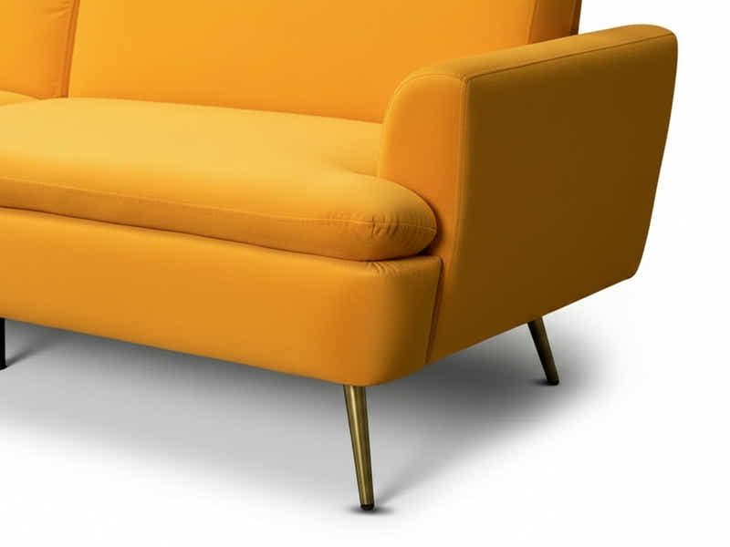 Gyllene Velvet Sofa Bed - Yellow
