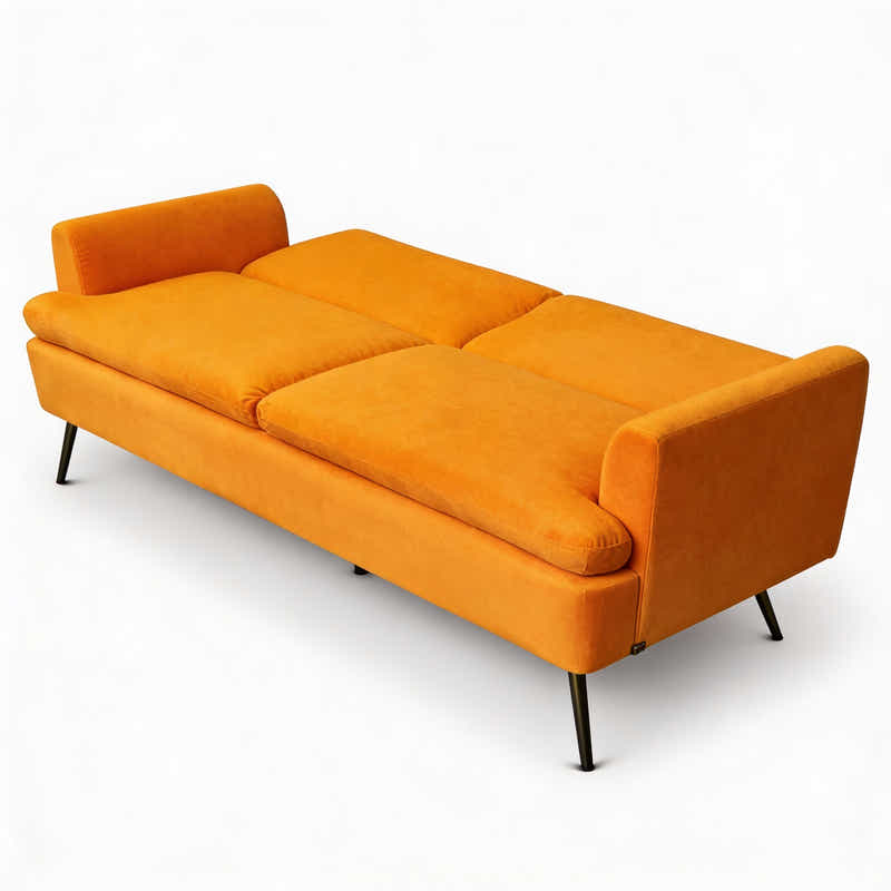 Gyllene Velvet Sofa Bed - Yellow