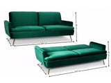 Gyllene Velvet Sofa Bed - Dark Green