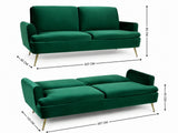 Gyllene Velvet Sofa Bed - Dark Green