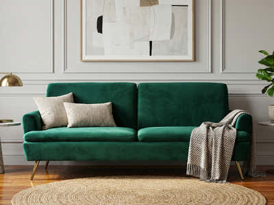 Gyllene Velvet Sofa Bed - Dark Green