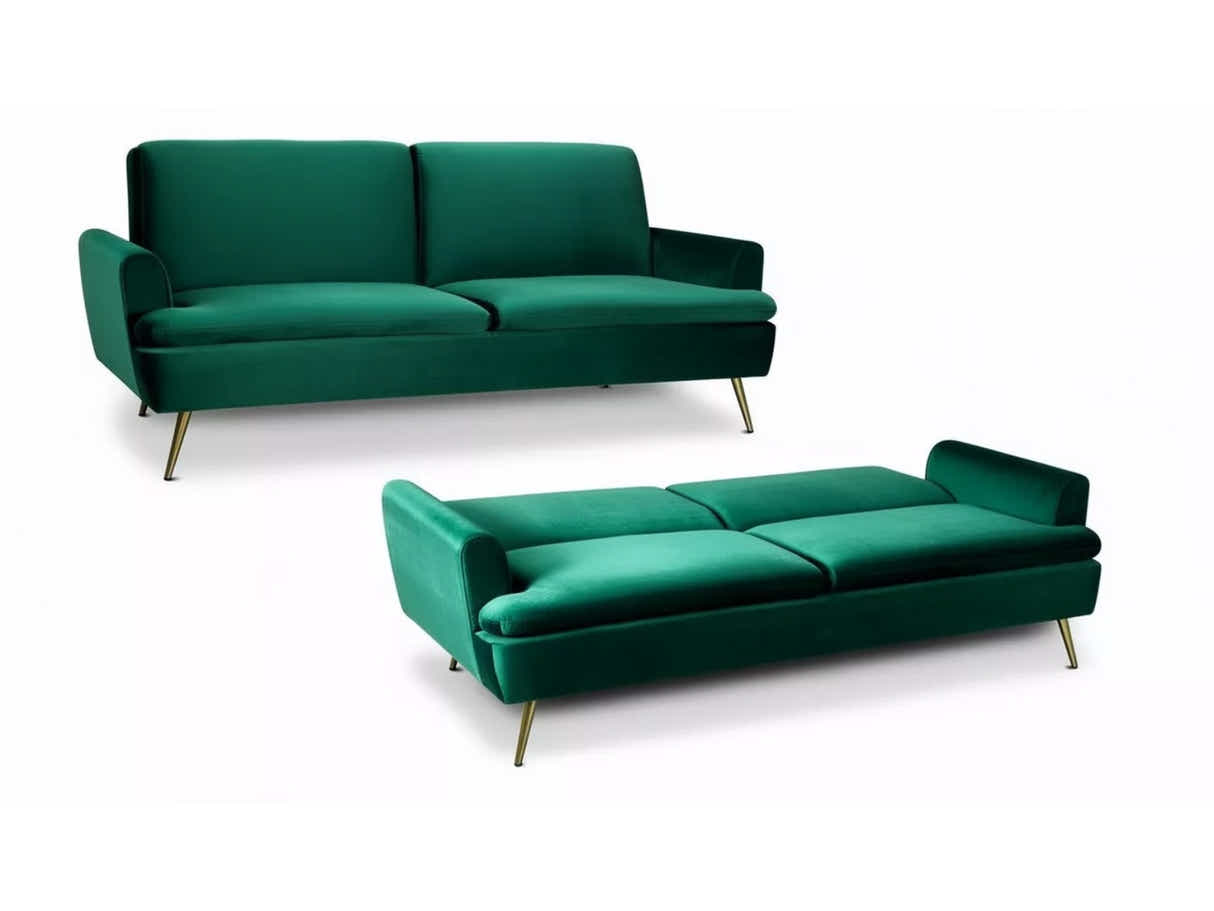 Gyllene Velvet Sofa Bed - Dark Green