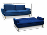 Gyllene Velvet Sofa Bed - Navy