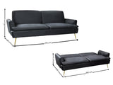 Gyllene Velvet Sofa Bed - Black
