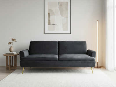 Gyllene Velvet Sofa Bed - Black