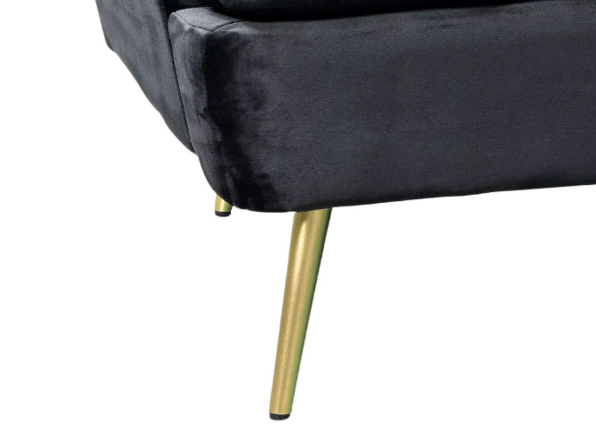 Gyllene Velvet Sofa Bed - Black