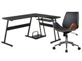 Irina L-Shaped Computer Desk & Bentwood Office Chair