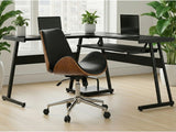 Irina L-Shaped Computer Desk & Bentwood Office Chair